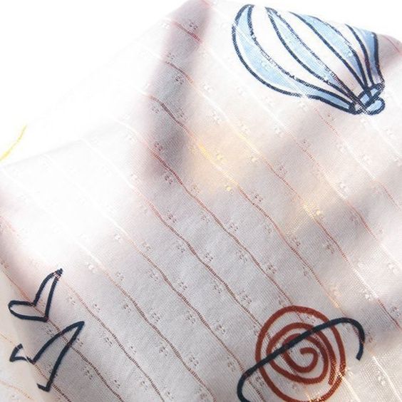 ベビー服 宇宙柄網眼通気長袖睡眠袋二枚組