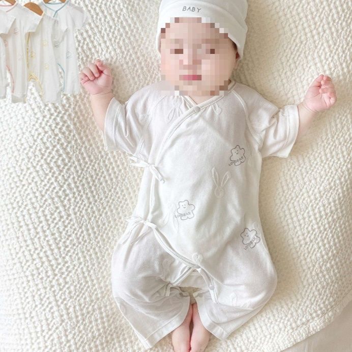 ベビー服 くまさん耳付き帽子と和風打ち合わせ肌着セット