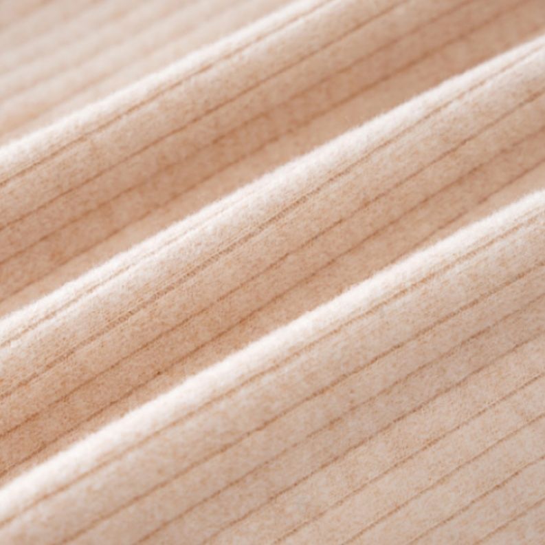 ベビー服 リブ編み長袖前開きロンパース