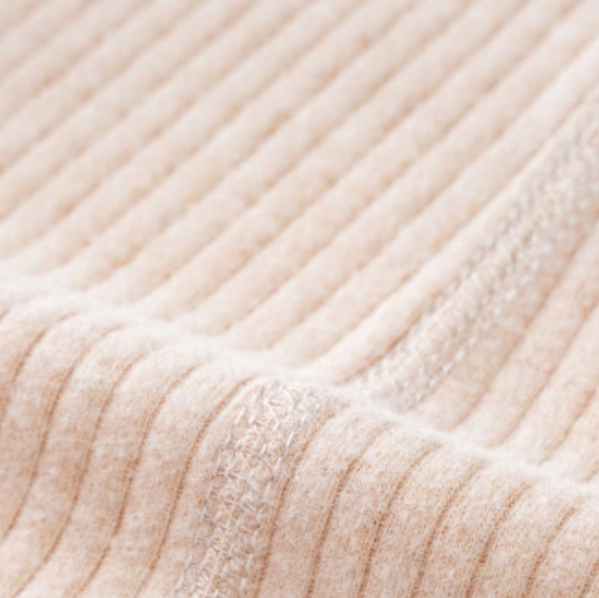 ベビー服 リブ編み長袖前開きロンパース