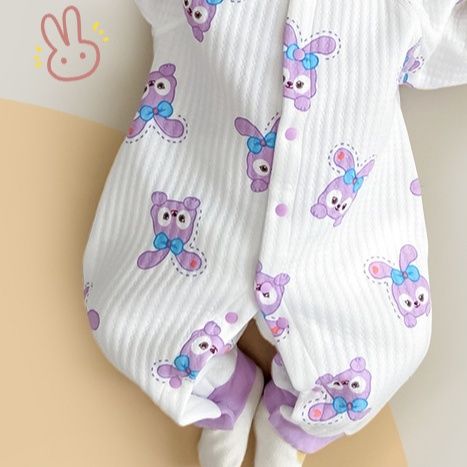 ベビー服 うさぎ柄の可愛い長袖ロンパース