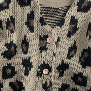 豹柄ニットカーディガン  子供服 アウター