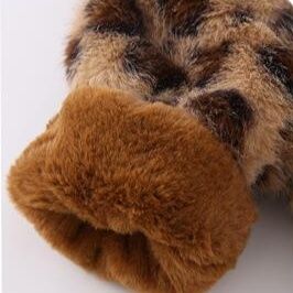 ベビー服 豹柄もこもこフード付きベビーコート