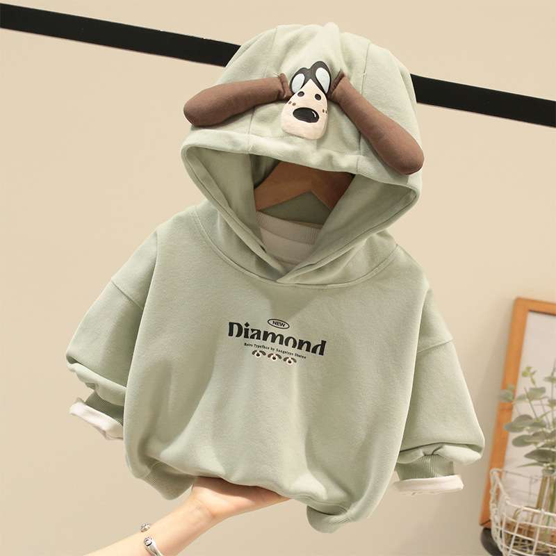 ベビー服  わんちゃん耳付きフード付きパーカー