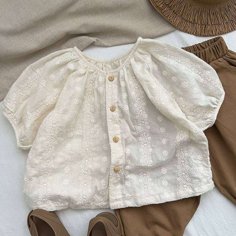 ベビー服  レースブラウス風ベビーボレロ
