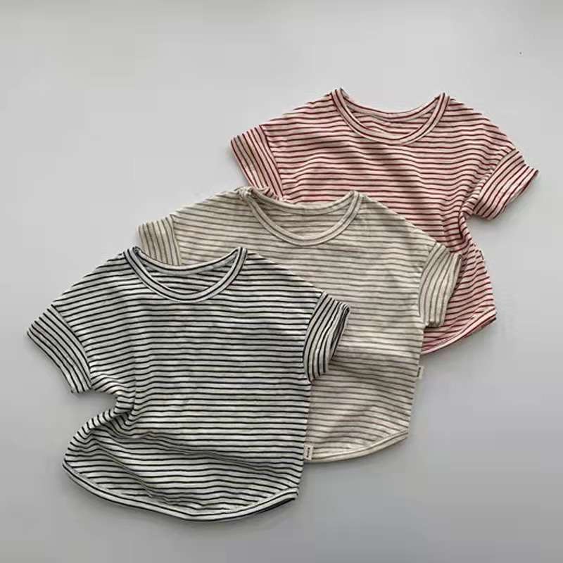 ベビー服  ベビー用シンプルボーダーTシャツ
