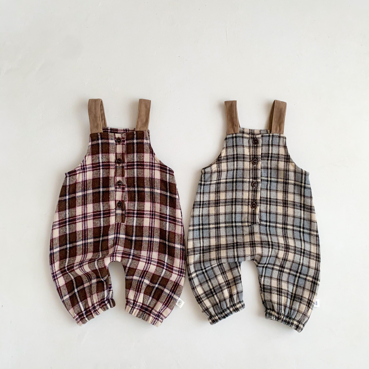 ベビー服 2023新作 チェック柄ロンパース 可愛い連体服 子供服