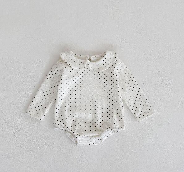 ベビー服 新生児用長袖ロンパース おしゃれな襟付きボディスーツ