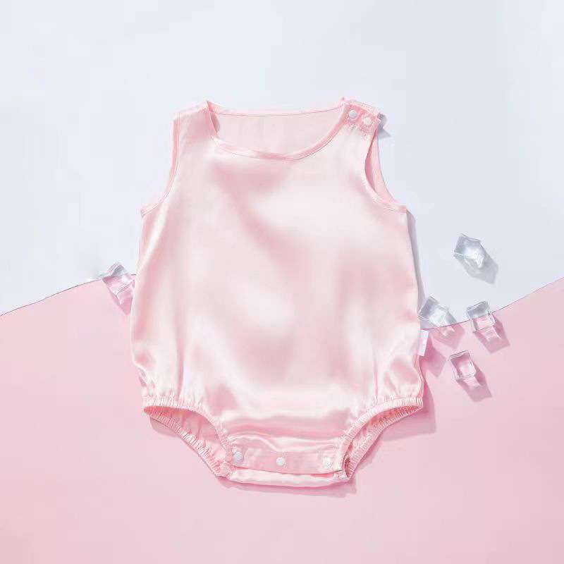 ベビー服  赤ちゃん用シルキーロンパース肌着