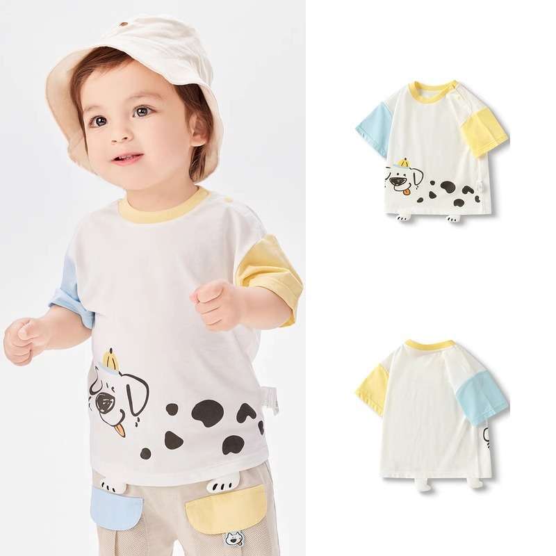 ベビー服  動物プリント半袖Tシャツ