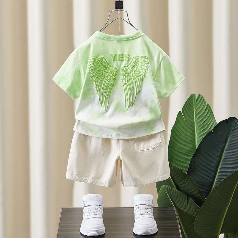 ベビー服  天使の羽根プリント半袖Tシャツ