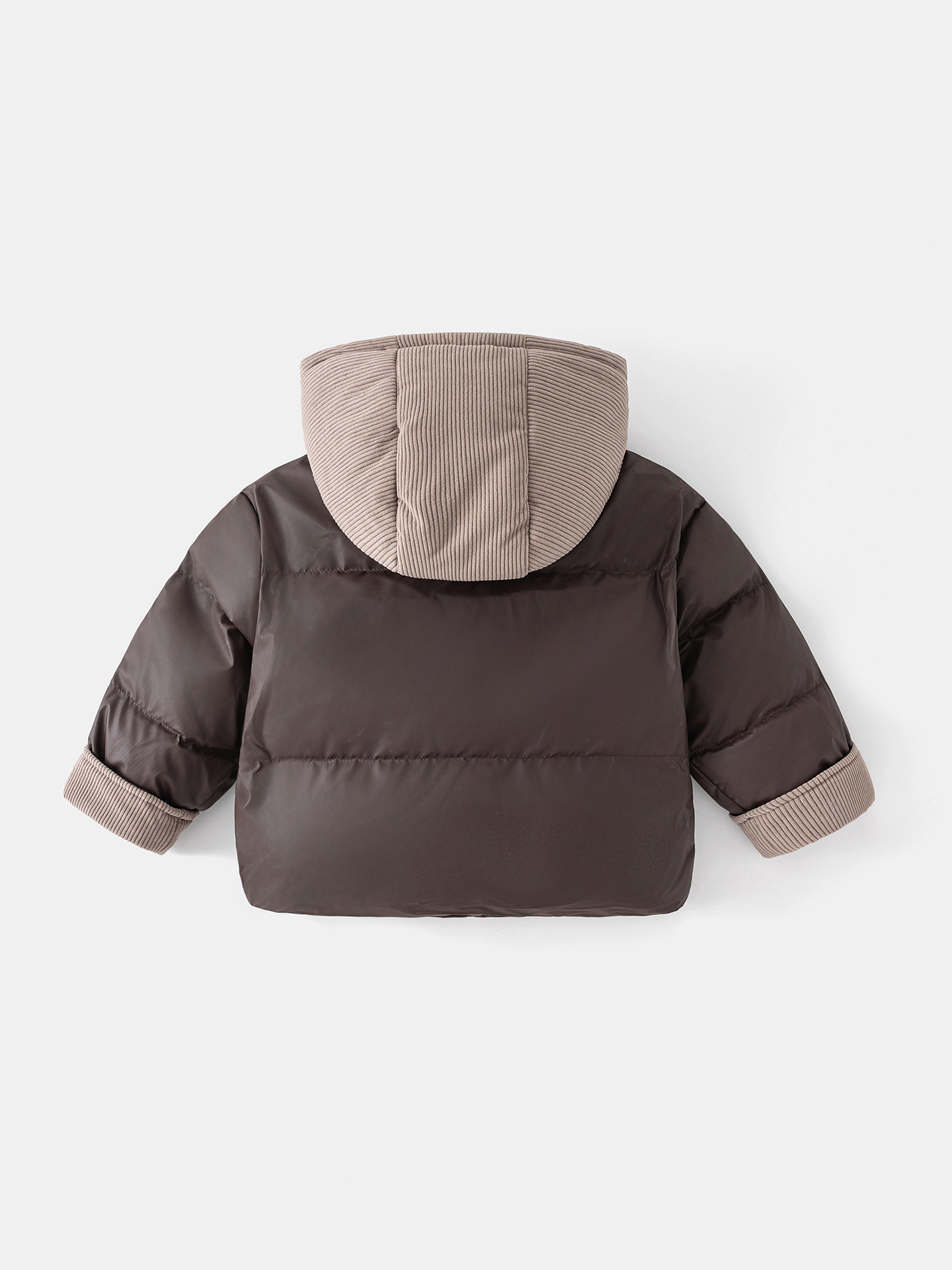 ベビー服 コーデュロイ切替フード付き中綿ジャケット　アウター