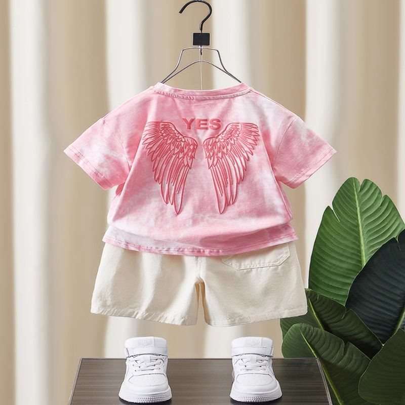 ベビー服  天使の羽根プリント半袖Tシャツ