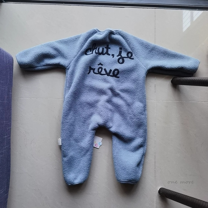 秋冬ボア素材長袖ロンパース