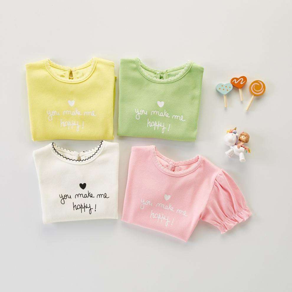 ベビー服  ハッピーメッセージ入りベビーTシャツ