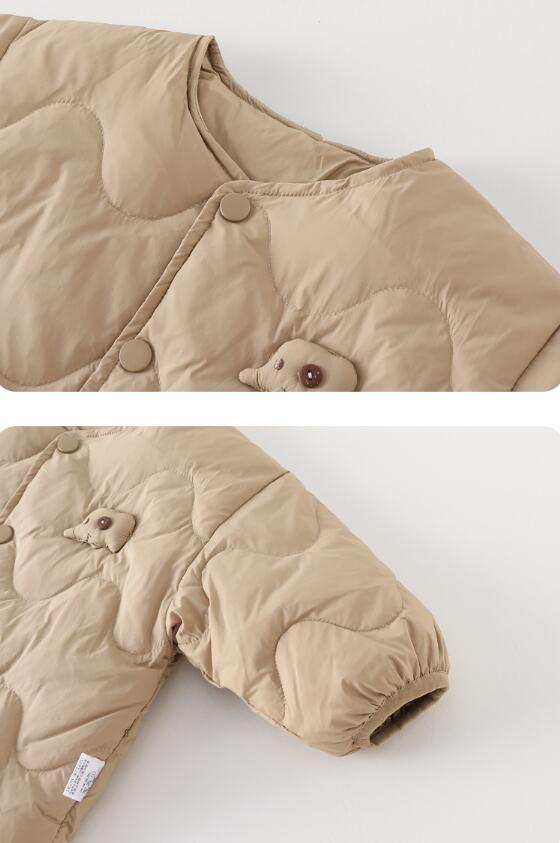 ベビー服 ベビー中綿 くま刺繍 