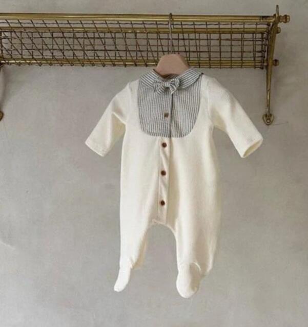 ベビー服 新作襟付きロンパース足付きカバーオール66-90センチ