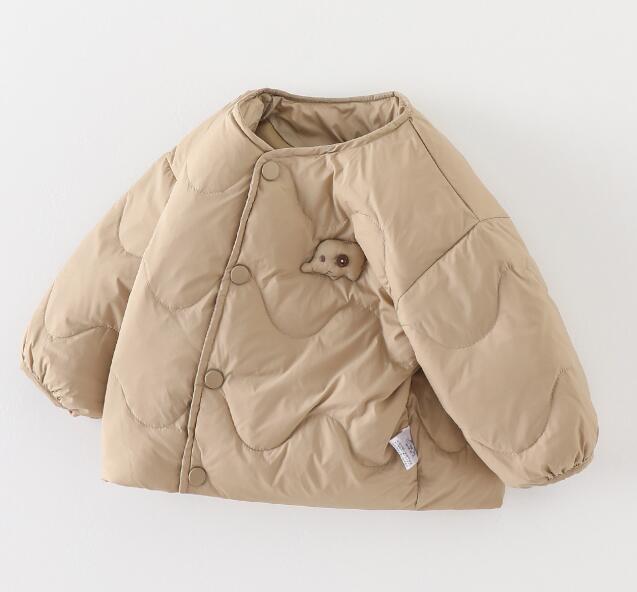 ベビー服 ベビー中綿 くま刺繍 