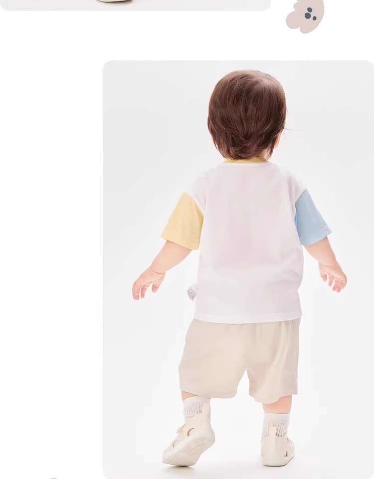 ベビー服  動物プリント半袖Tシャツ
