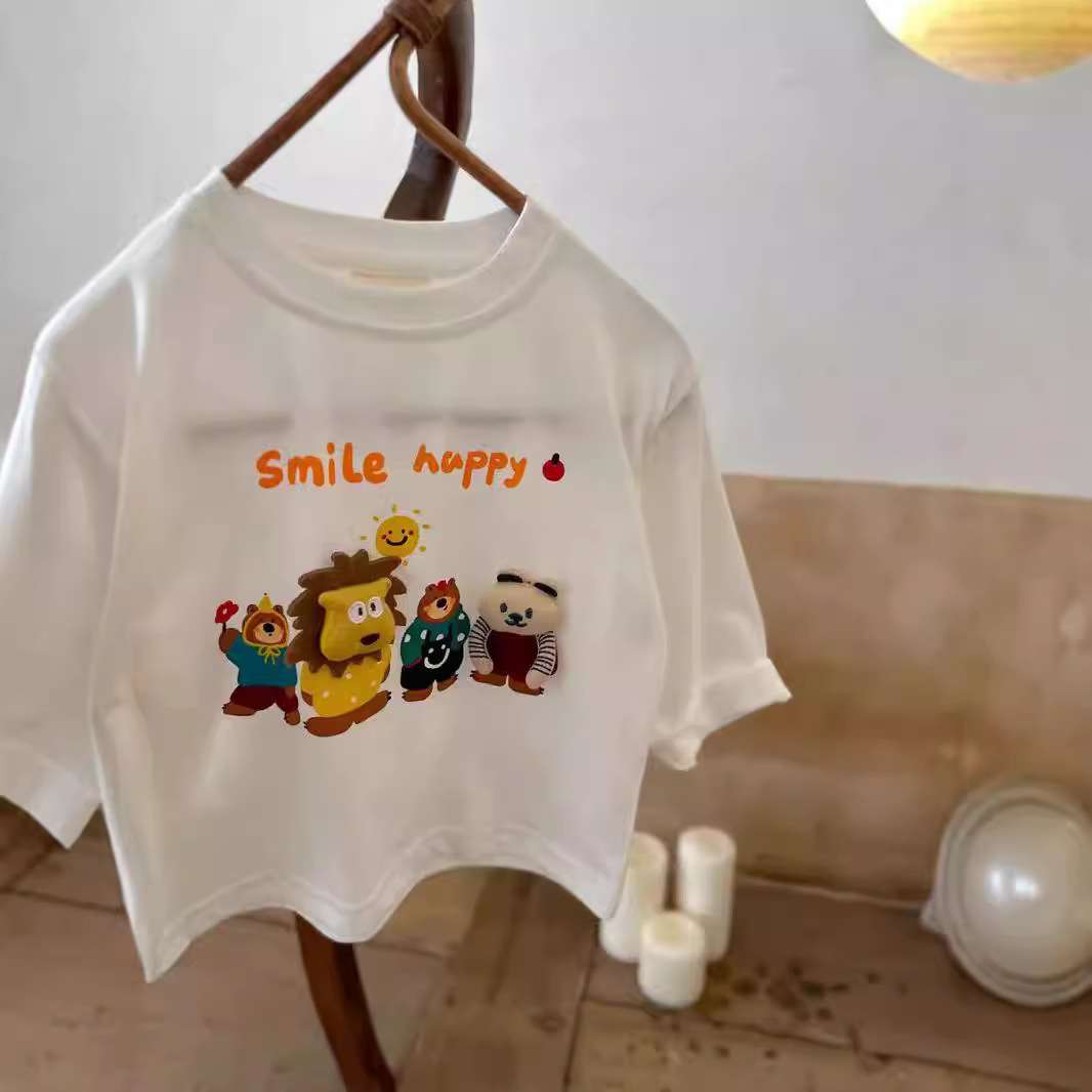 ベビー服  にこにこどうぶつ柄ベビー長袖Tシャツ