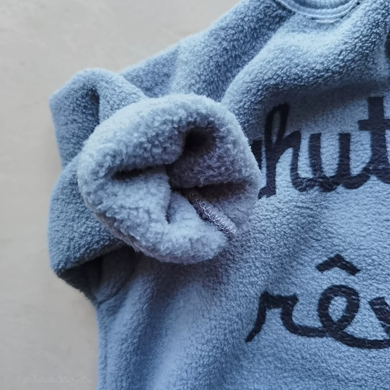 秋冬ボア素材長袖ロンパース