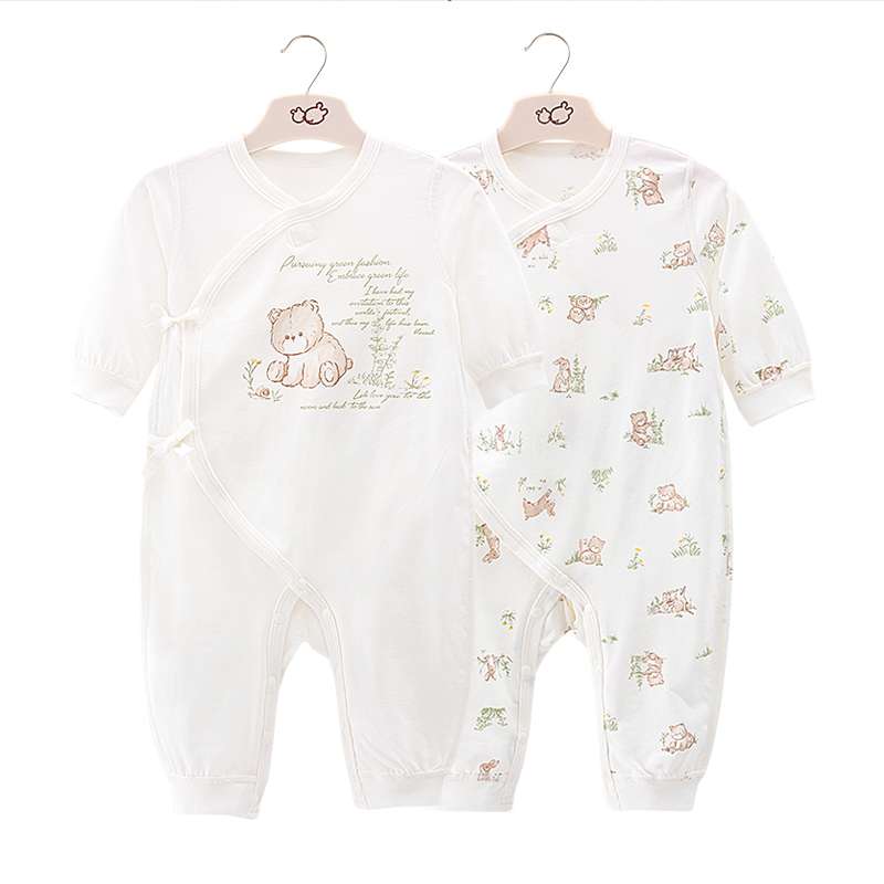 ベビー服  新生児用やわらか綿素材コンビ肌着
