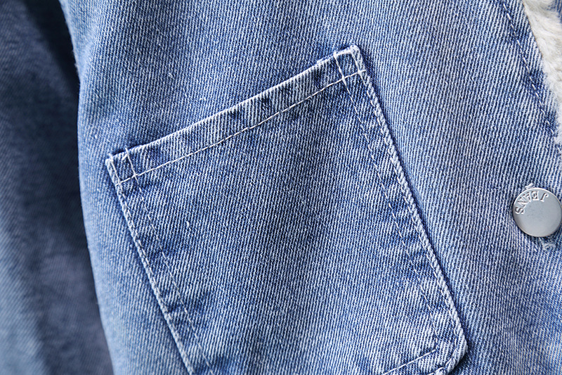 ベビー服 うさ耳フード付きもこもこ裏地デニムジャケット　アウター