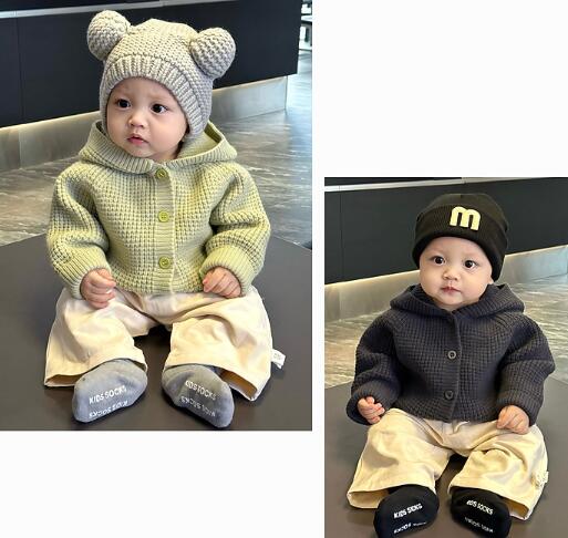 ベビー服フード付きニットカーディガン七三から一〇〇センチ
