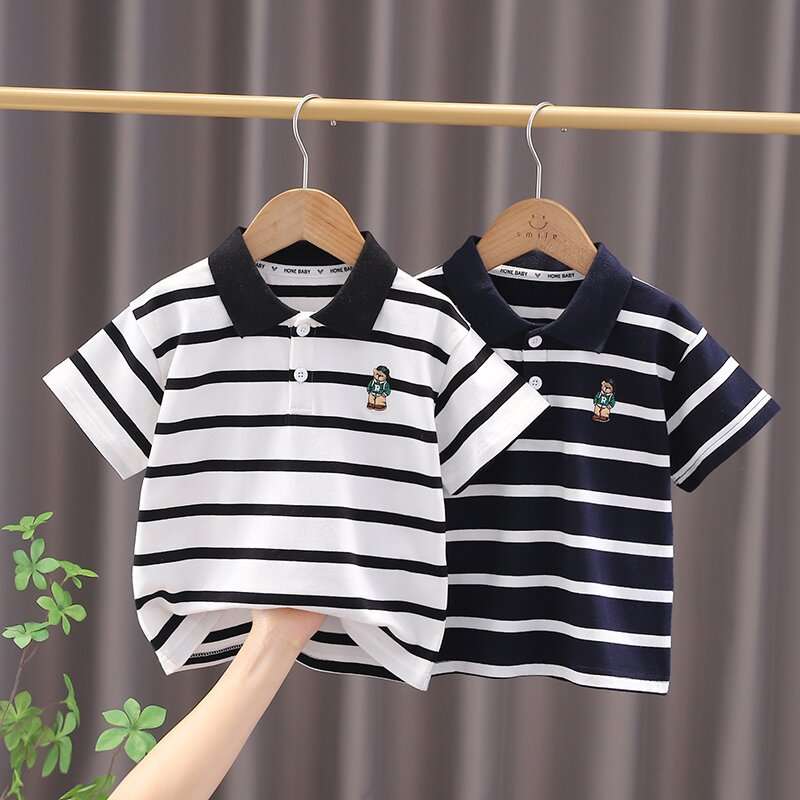 ベビー服  ストライプ柄ポロシャツ 親子お揃い