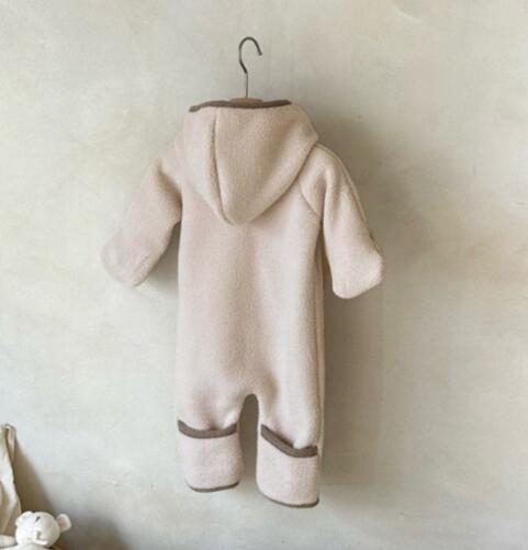 ベビー服 冬用厚手カバーオール新生児ロンパース4色展開