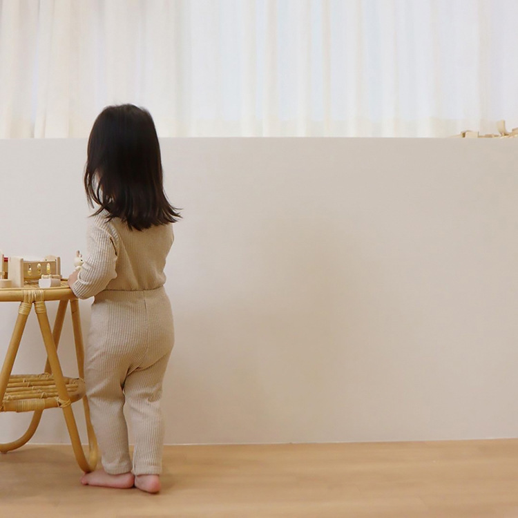 ベビー服 新生児用リブ編みボンネット付きロンパース