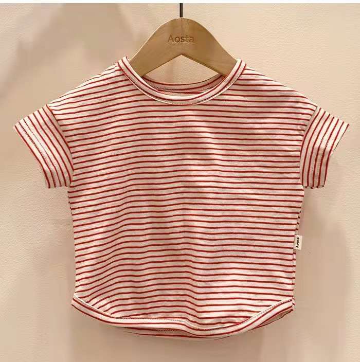 ベビー服  ベビー用シンプルボーダーTシャツ