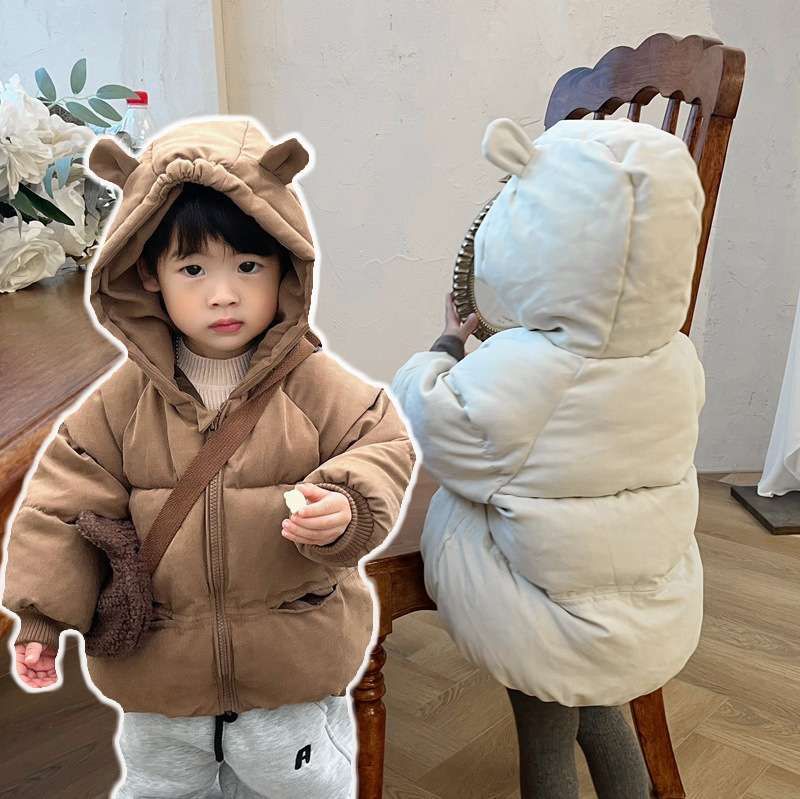 ベビー服  もこもこクマ耳フード付きベビーアウター