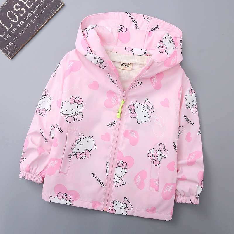 ベビー服  キティちゃん柄ジップアップパーカー