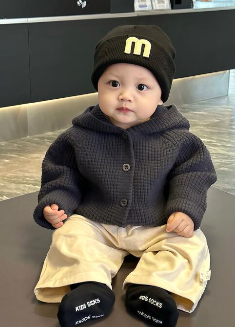 ベビー服フード付きニットカーディガン七三から一〇〇センチ