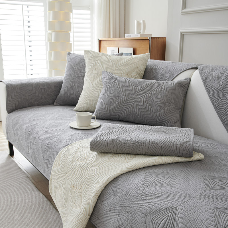 ソファーカバー 幾何学模様立体織りソファーカバー二人掛け用