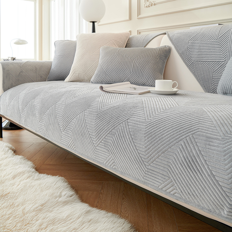 ソファーカバー 幾何学模様キルティング上質ソファーカバー