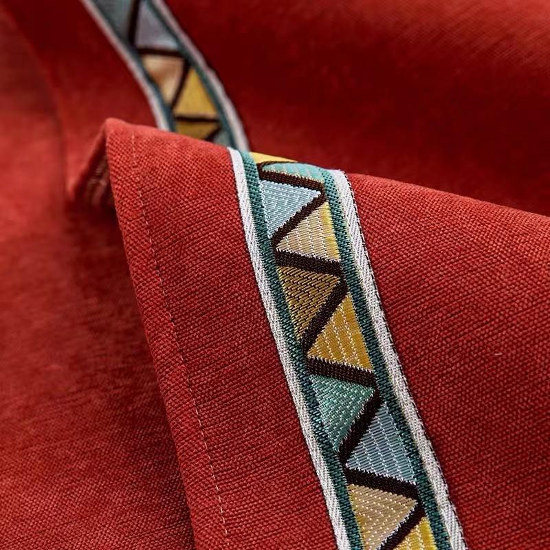 ソファーカバー 幾何学模様刺繍ライン装飾ソファーカバー