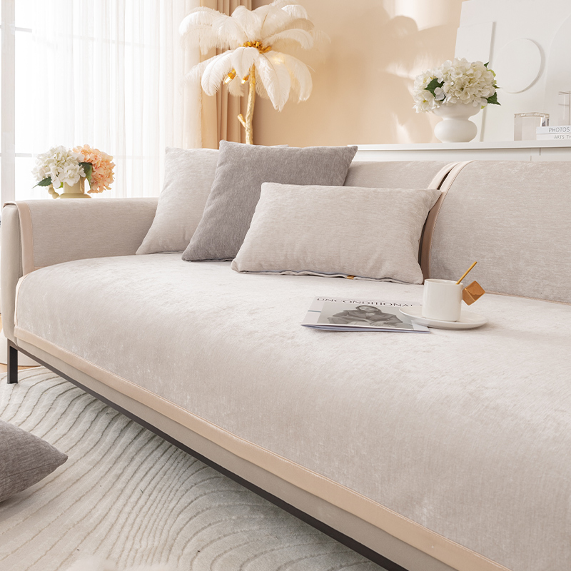 ソファーカバー 上質素材のシンプル無地２人掛けソファーカバー