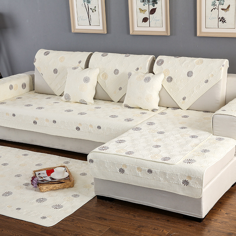 ソファーカバー 幾何学模様キルティング三人掛けソファーカバー