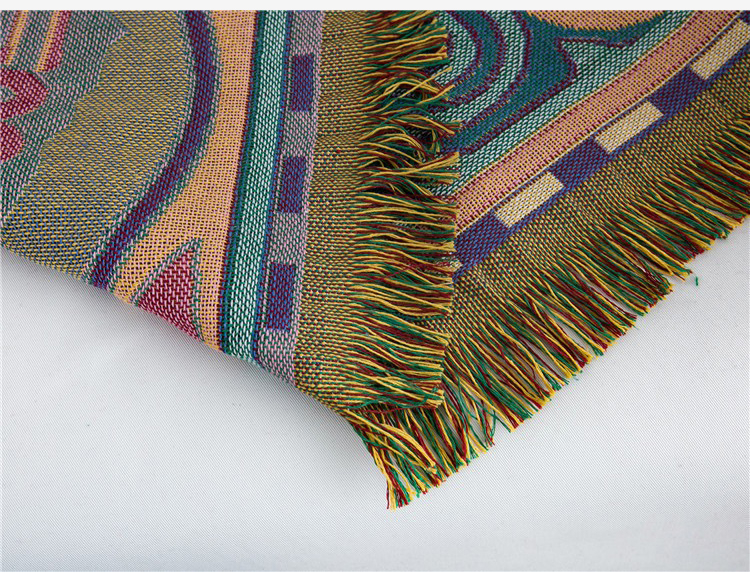 ソファーカバー 世界地図柄房飾り付き多機能ソファーカバー