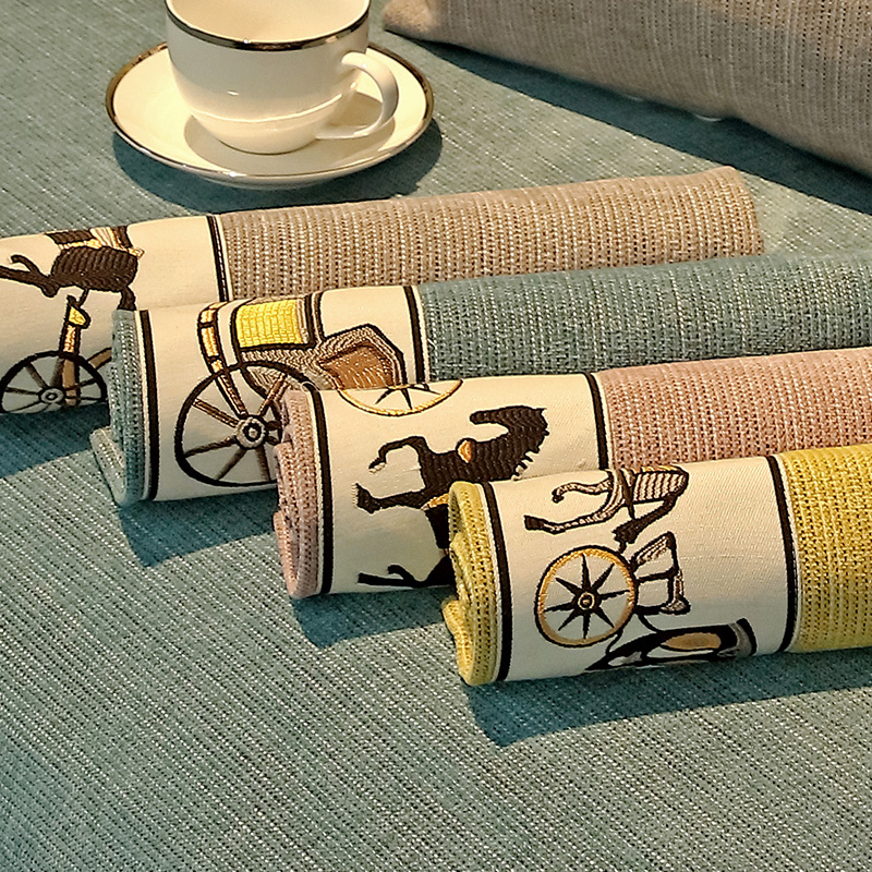 ソファーカバー 馬車柄刺繍デザイン二人掛けソファーカバー