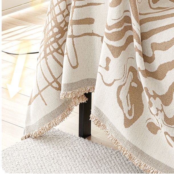 ソファーカバー 幾何学模様と抽象線画の北欧風マルチカバー