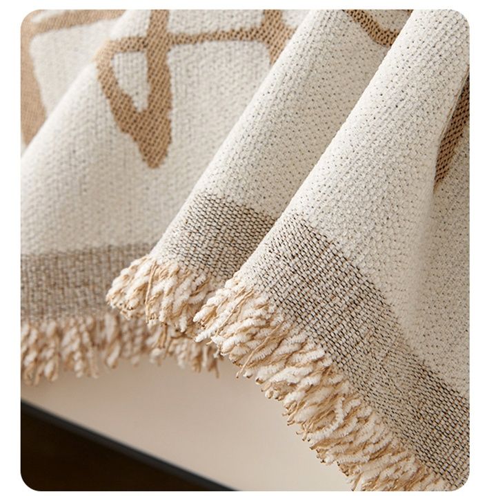 ソファーカバー 幾何学模様と抽象線画の北欧風マルチカバー