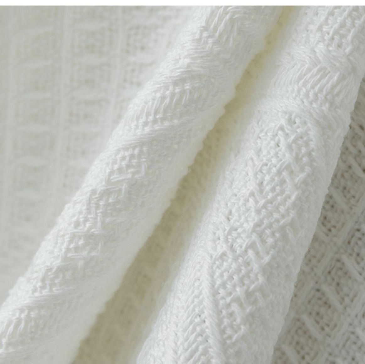 ソファーカバー 立体幾何学模様織りフリンジ付きソファーカバー