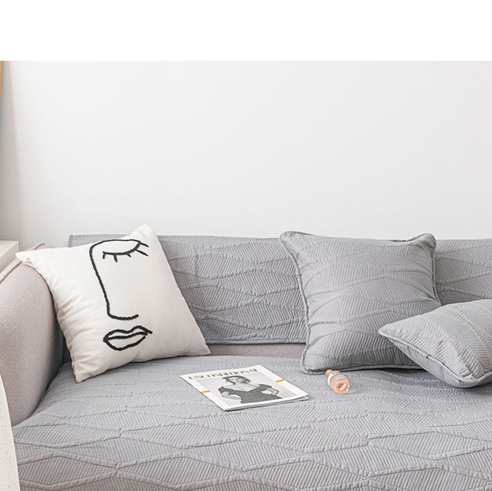 ソファーカバー 編み込み風ジグザグ模様のソファーカバー