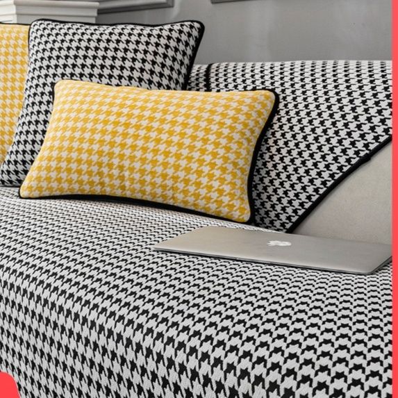 ソファーカバー 千鳥格子柄モダンスタイル2人掛けソファーカバー