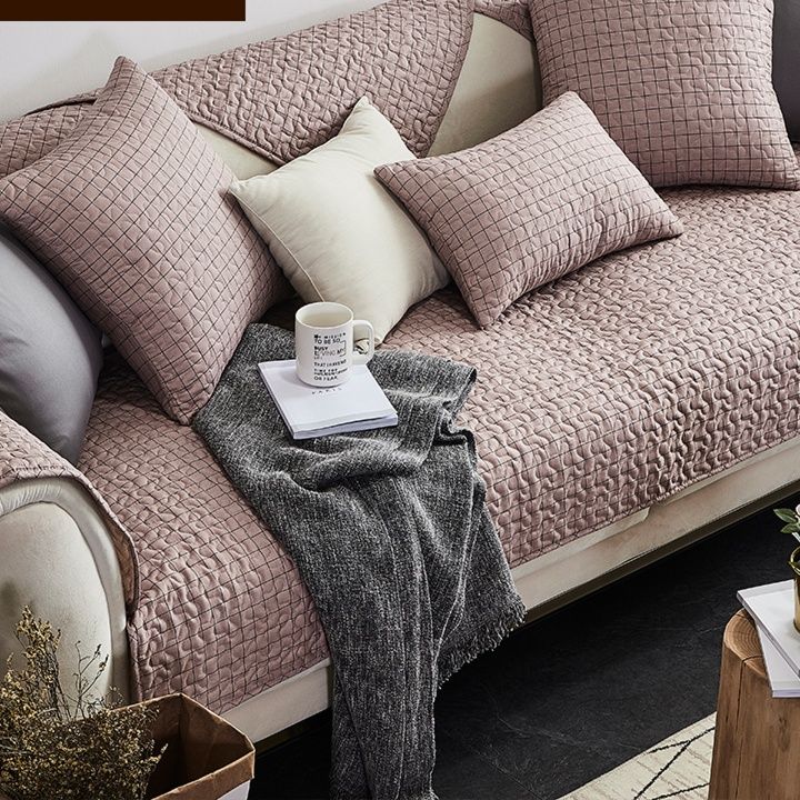 ソファーカバー 立体編み込み模様上質綿麻ソファーカバー