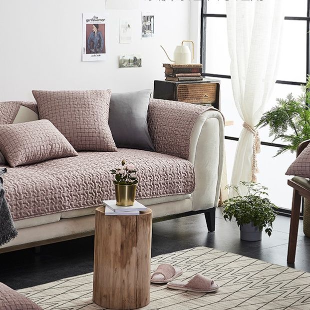 ソファーカバー 立体編み込み模様上質綿麻ソファーカバー