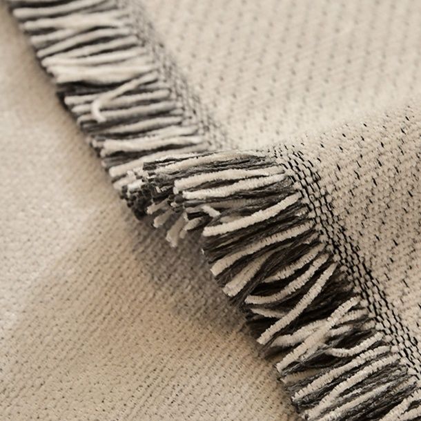 ソファーカバー 森のシルエット柄フリンジ付きソファーカバー